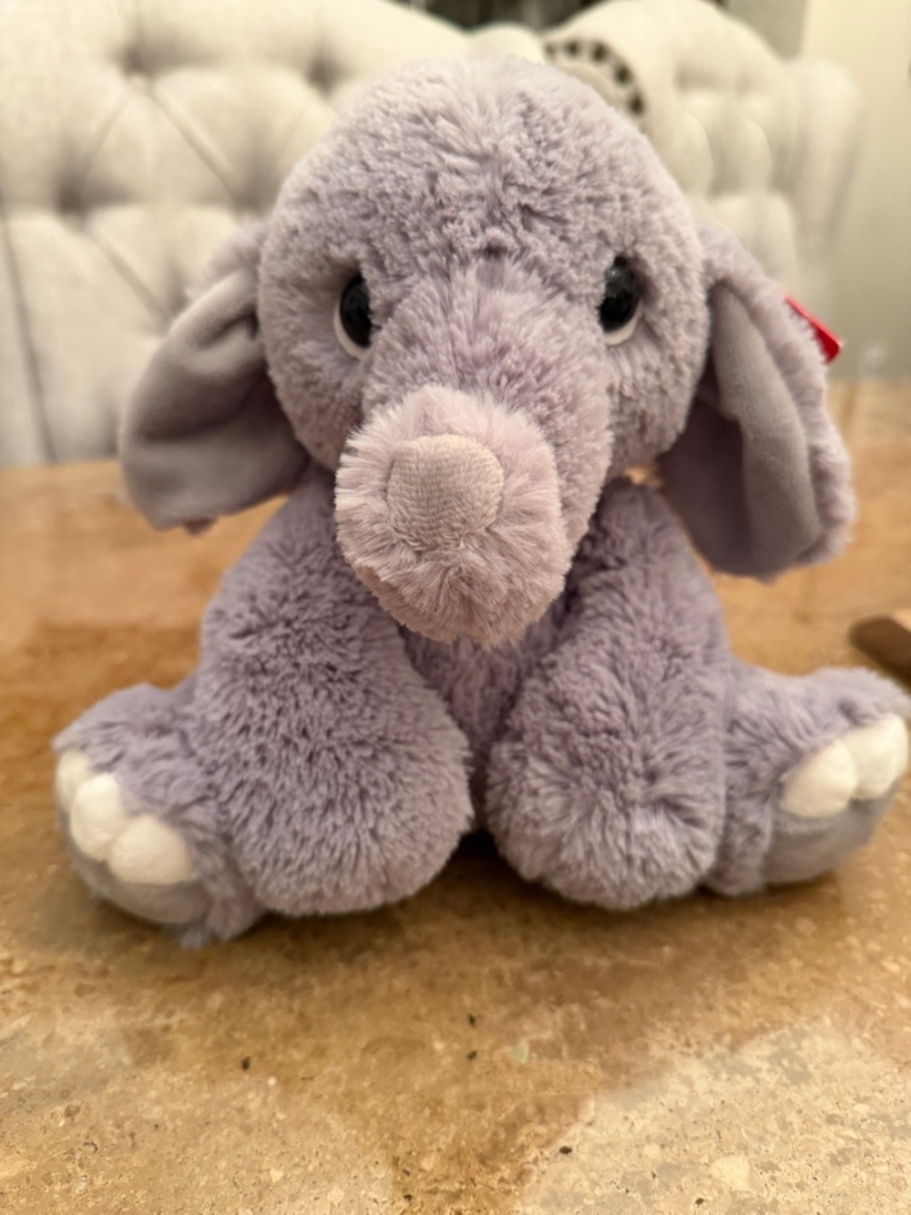 Aurora Lil Benny Phant Plush Elephant Gray Sitting Soft Stuffed Animal 10”